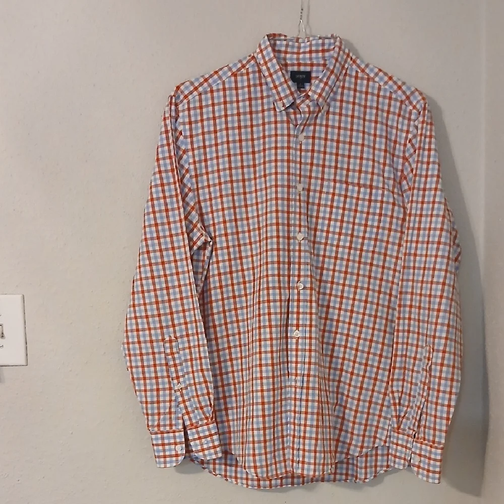 J. Crew Red and Blue‎ Casual Button Down Shirt